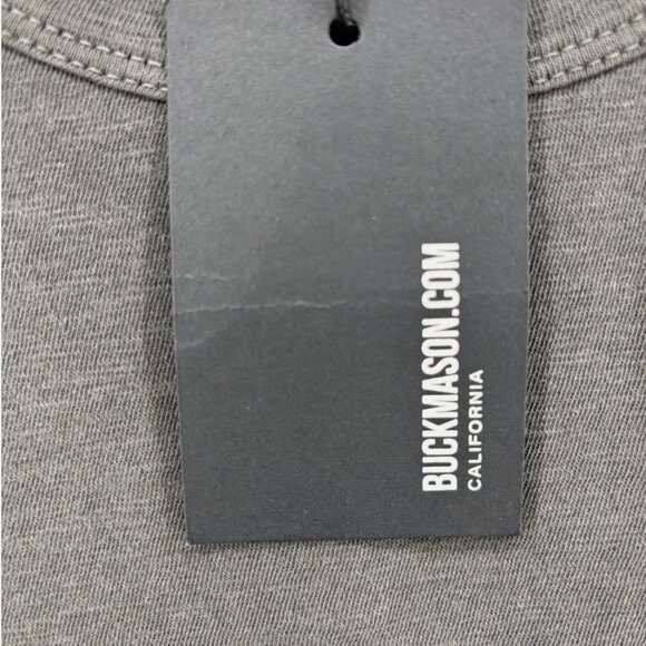 Buck Mason T Shirt Mens S Coal Venice Wash Slub Short Sleeve Basic Tee - Picture 4 of 5